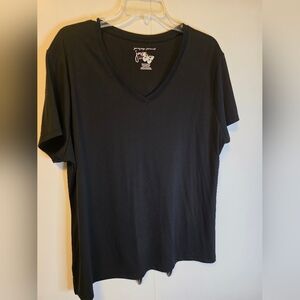 Just My Size Short Sleeved V-neck Tee Size 2X Black